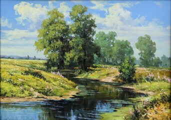 landscape with a river and trees