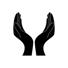 Support, peace, care hand gesture. Vector icon.
