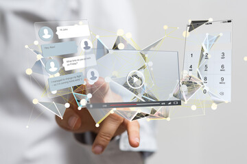 media develop interface web application in hand