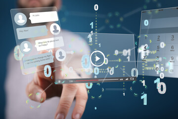 media develop interface web application in hand