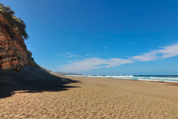 Santa Barbara black volcanic beach of Sao Miguel island, Portugal