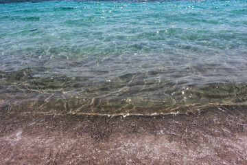 The sea on the beaches of the Island of Santa Maria in the Maddalena archipelago in Sardinia