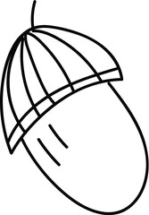 Acorn single hand drawn illustration in doodle style in vector