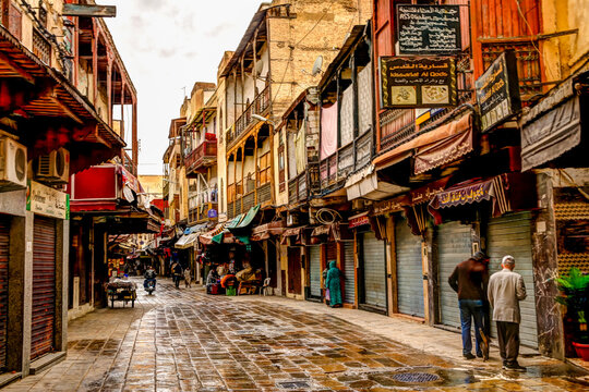 Colourful scenery and city scapes in the old town of Fez Morocco