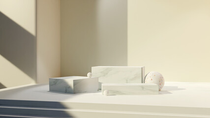 3d rendering podium for product placement and editable color