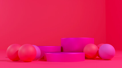 3d rendering podium for product placement