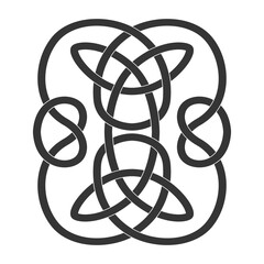 monochrome icon with Celtic knot ethnic art ornaments