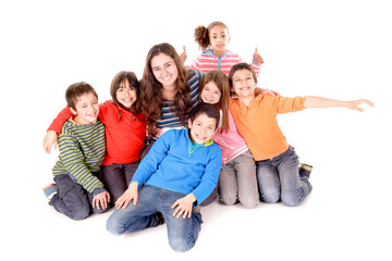 Obraz premium teacher and kids