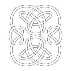 monochrome icon with Celtic knot ethnic art ornaments