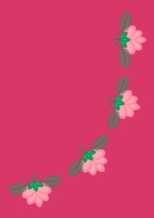 Cover for a book or notepad, postcard - stylized flowers and plants. Frame.