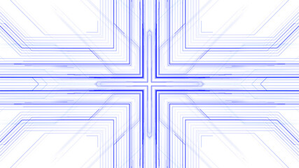 Circuit Kaleidoscope Line Space abstract 3D illustration background.
