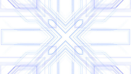 Circuit Kaleidoscope Line Space abstract 3D illustration background.