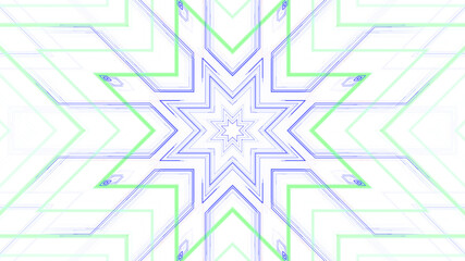 Line Kaleidoscope Circuit Space abstract 3D illustration background