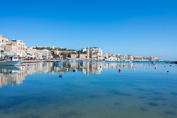 Fototapeta premium Marsaxlokk Tourist Fishing Port, Marsaxlokk, Malta