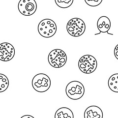 Skin Disease Symptom Vector Seamless Pattern Thin Line Illustration