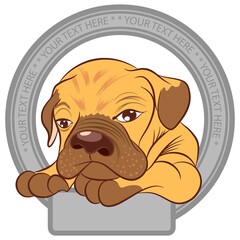 Illustration vector cute dog pug with background