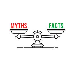 facts or myths on thin line scales icon