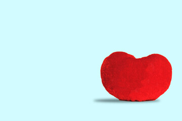 Heart shape red fluffy soft pillow or cushion for Valentine's day love