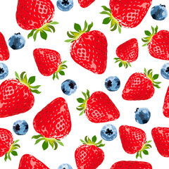 Berries  seamless bright pattern. 