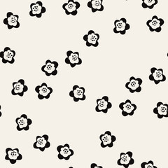 Vector seamless pattern. Modern repeating floral texture. Fancy print with stylized flowers. Can be used as swatch for illustrator. 