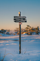 sign in winter