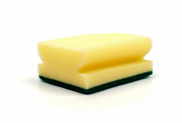 dishwashing sponge isolated on white background.