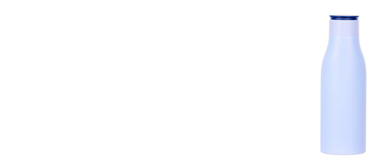 Blue lotion bottle isolated on white background.