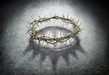 Wreath Of Thorns With King Crown Shadow - Passion And Triumph Of Jesus