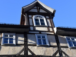 Giebel des Schmiedhofs - eines der &auml;ltesten Fachwerkh&auml;user Schalkaldens