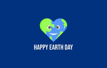 Smile Happy Earth Day Illustration Banner Vector Template