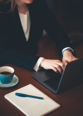 business woman working on laptop