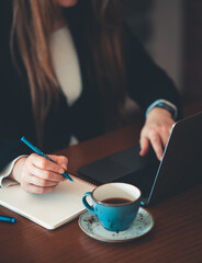 woman working on tablet computer