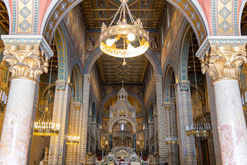 Fototapeta na wymiar interior of Pecs Cathedral, Baranya County, Hungary