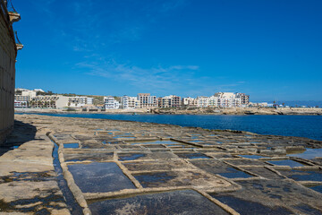 Old salt evaporation ponds, Malta island