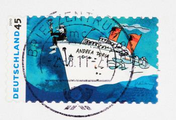 Briefmarke stamp gestempelt used frankiert cancel post letter mail brief vintage retro schiff ship...