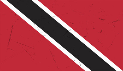 Fototapeta premium Trinidad and Tobago vector grunge flag isolated on white background.