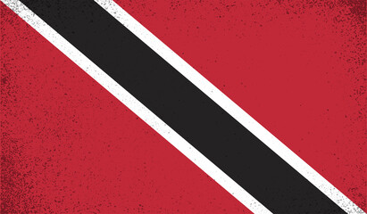 Fototapeta premium Trinidad and Tobago vector grunge flag isolated on white background.