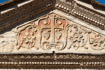 Temple of Clitumnus early medieval church, UNESCO World Heritage Site, Pissignano near Campello sul Clitunnoi, Umbria, Italy