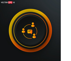 Communication sign. Single flat icon on black background