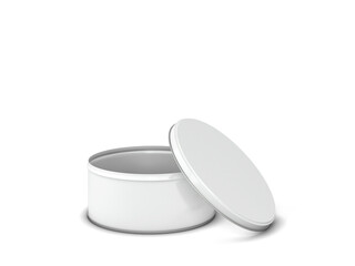 Blank tin can metal container for food or cosmetic