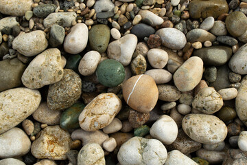Texture in the form of large sea pebbles of different colors. 