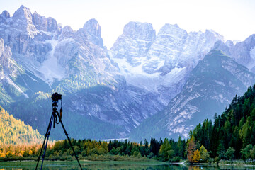 A photographer takes a beautiful view of the fantastic