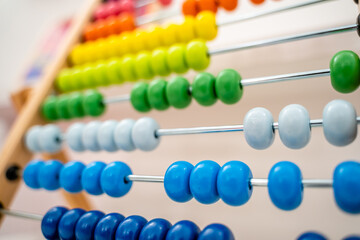 Colorful Abacus Close Up, Concept of Finances and Business