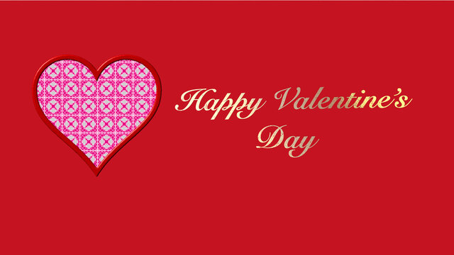 Happy Valentine's Day Card. Happy Valentine's day card with heart and gold calligraphy font. Stock Image.