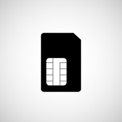 Sim card symbol on white background. Vector flat icon