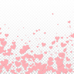 Pink heart love confettis. Valentine's day falling