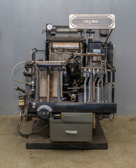 Vintage printing press, old printing machine