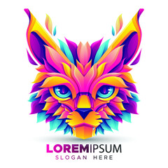 Obraz premium Premium Colorful Cat Logo Template