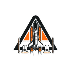 Moon, Moon Base, Rocket, Space Logo Concept Symbol Design © hasangucuk