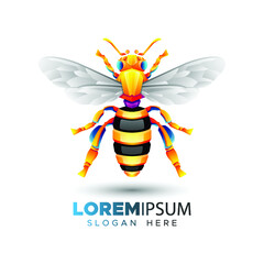 Premium Colorful Bee Logo Template